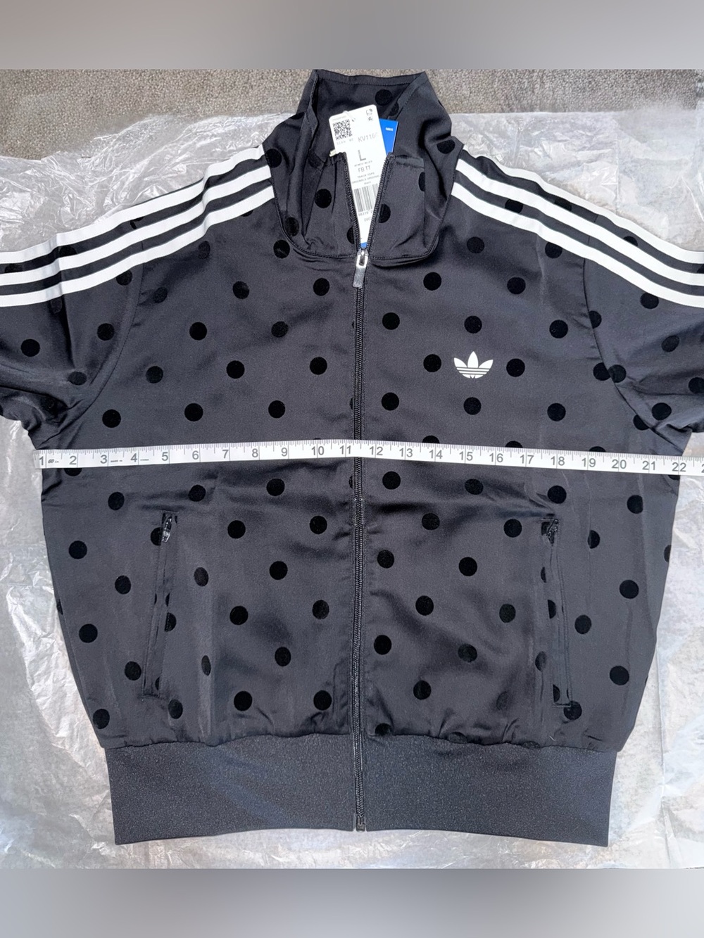 ADIDAS NWT SATIN POLKA DOTS TT TRACK TOP JACKET - Picture 8 of 8